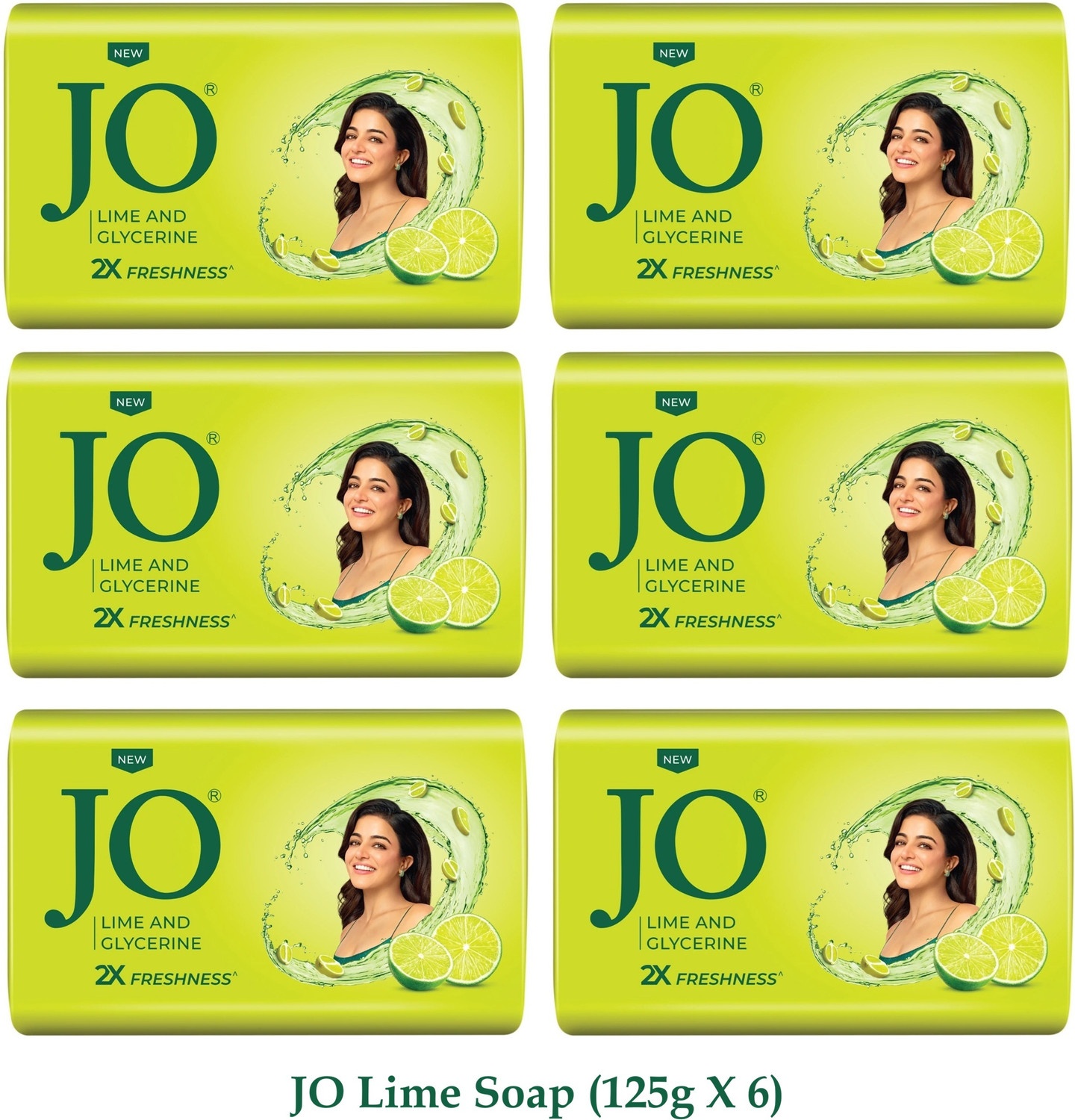 Image of Jo Fresh Lime Soap with Glycerine (125g X 6)