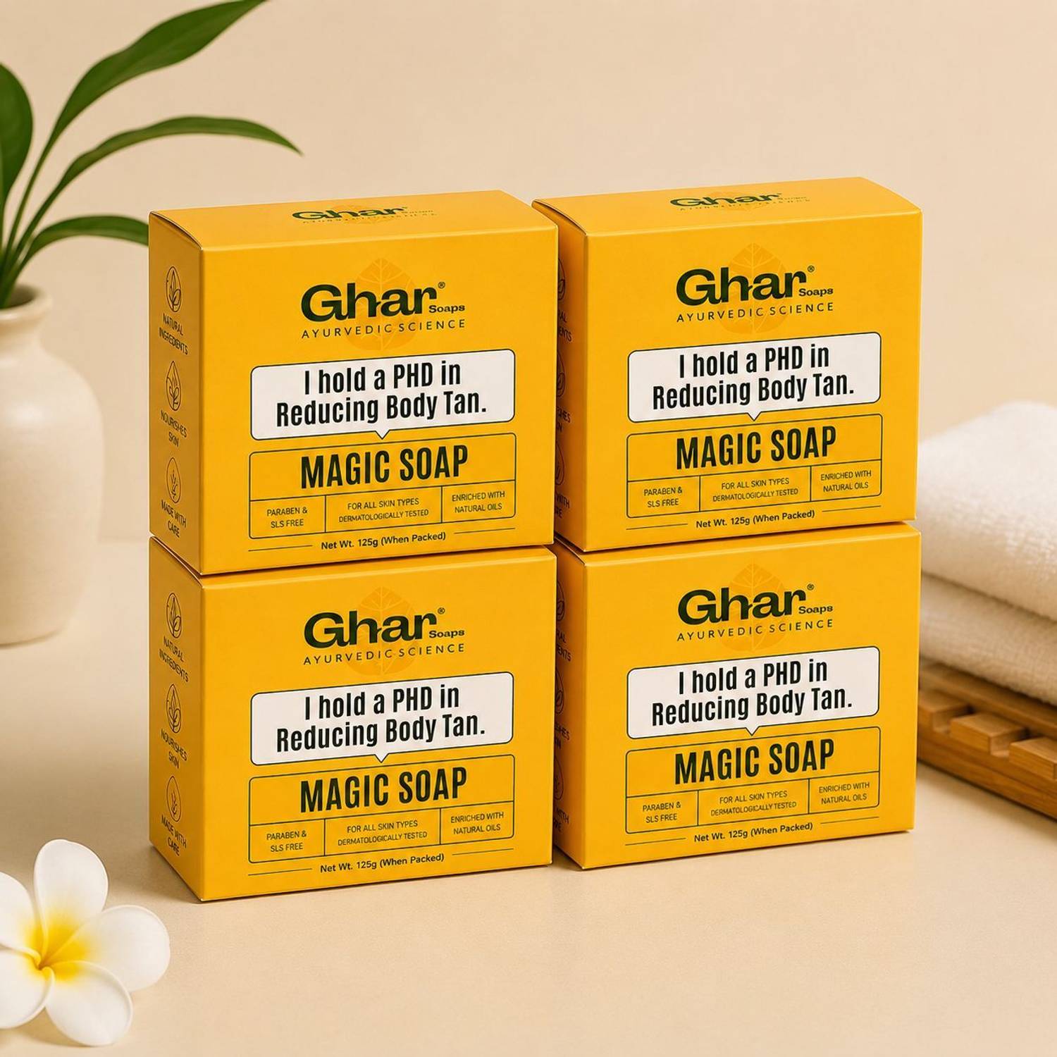 Ghar Magic Soap Pack of 4 · 100 g Pack of 4 · 100 g (400 g total) - Image 1