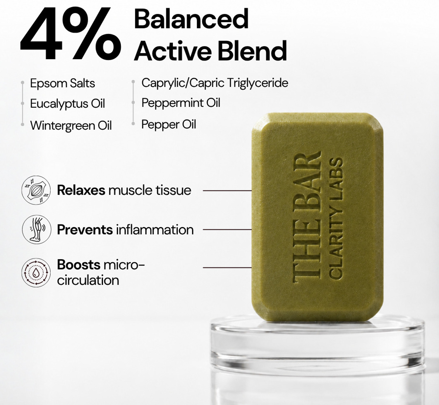 Image of ClarityLabs Muscle Relief Therapeutic Relaxant Soap | For Post Workout Soreness