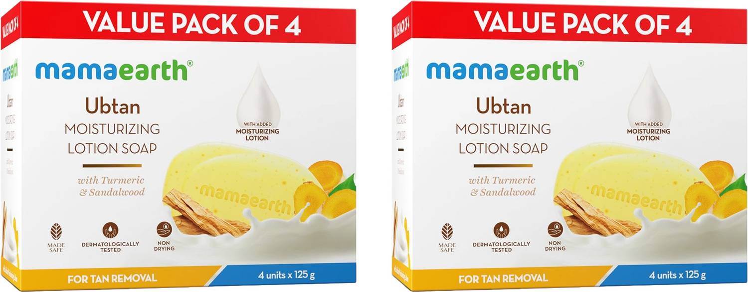 Mamaearth Ubtan Moisturizing Lotion Soap 4 Pieces - Image 1