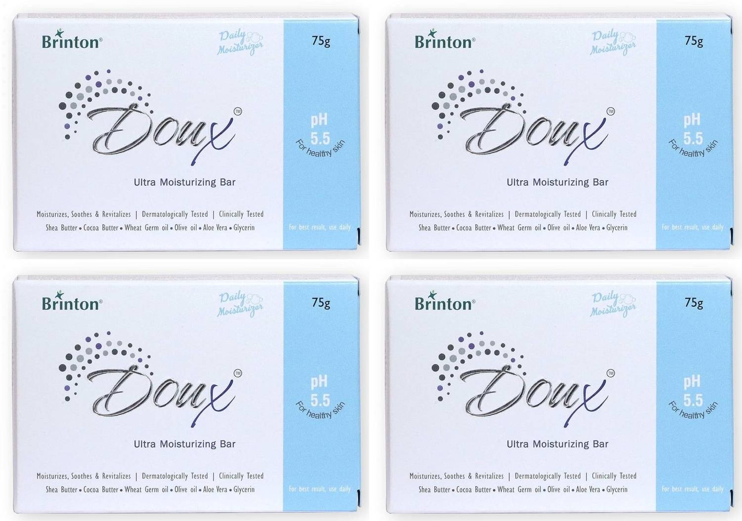 Brinton Daily Ultra Moisturizer Soap Bar 75 g x Pack of 4