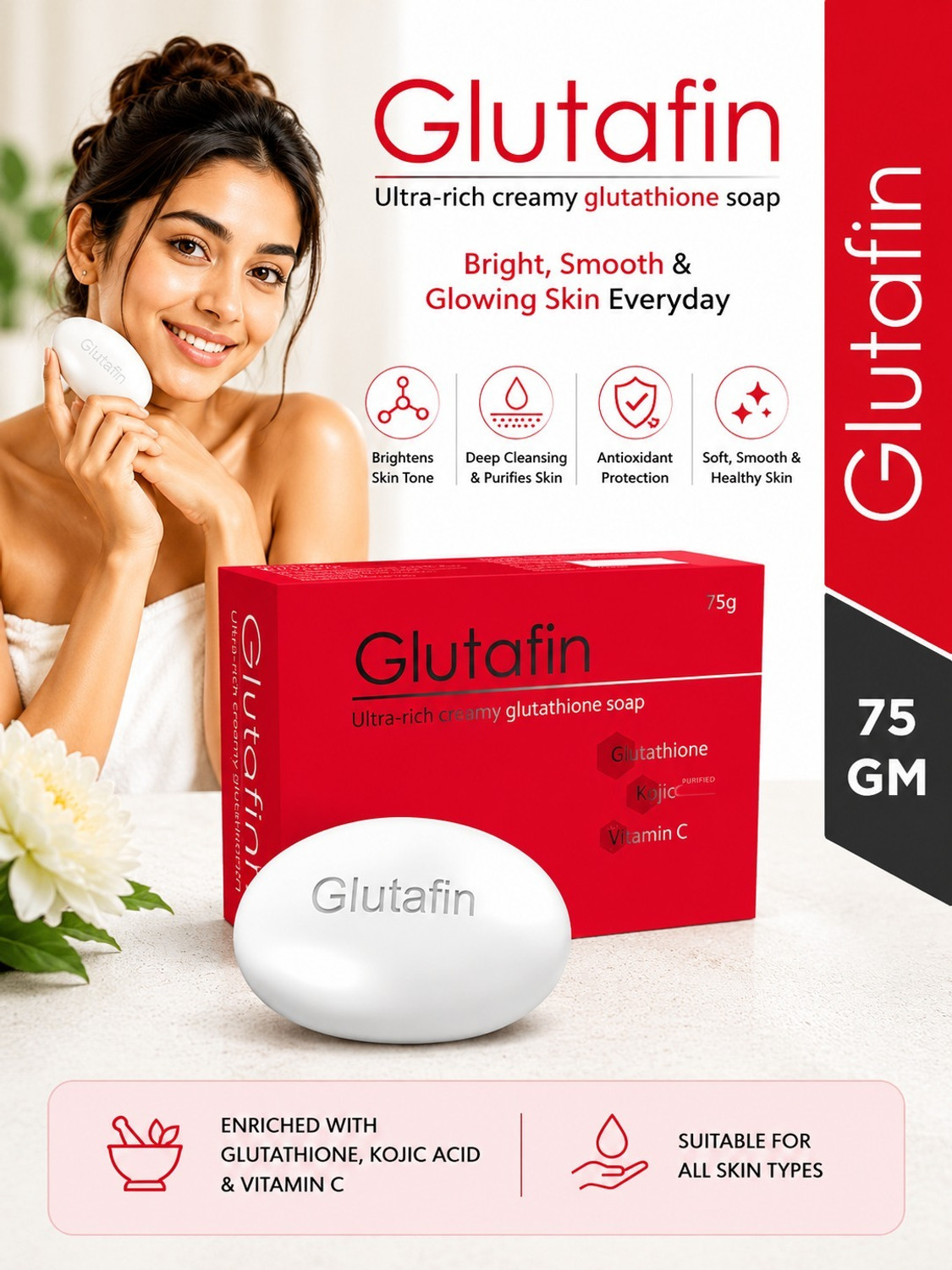 Image of Glutafin Skin Glow Soap skin Whitening Pack of 1