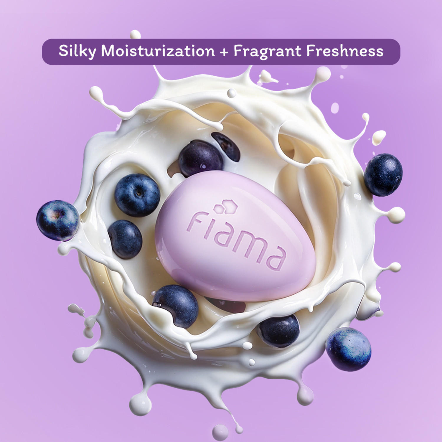 Image of FIAMA Japanese Hokkaido Milk & Acai Berry Moisturizing Soap Bar, Po5 (125gx4+1)