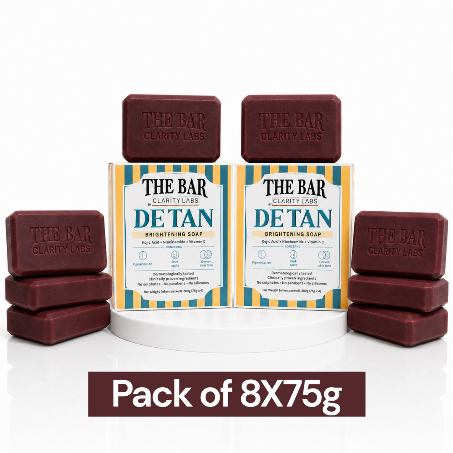 Image of ClarityLabs Detan Brightening Soap | With Kojic Acid, Niacinamide, Vitamin C