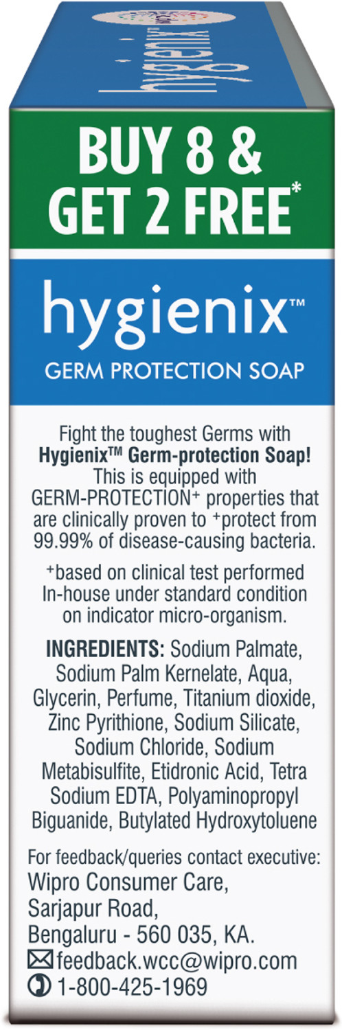 Image of Hygienix by Wipro Germ Protection Bathing Bar With 99.99% Germ-Protection