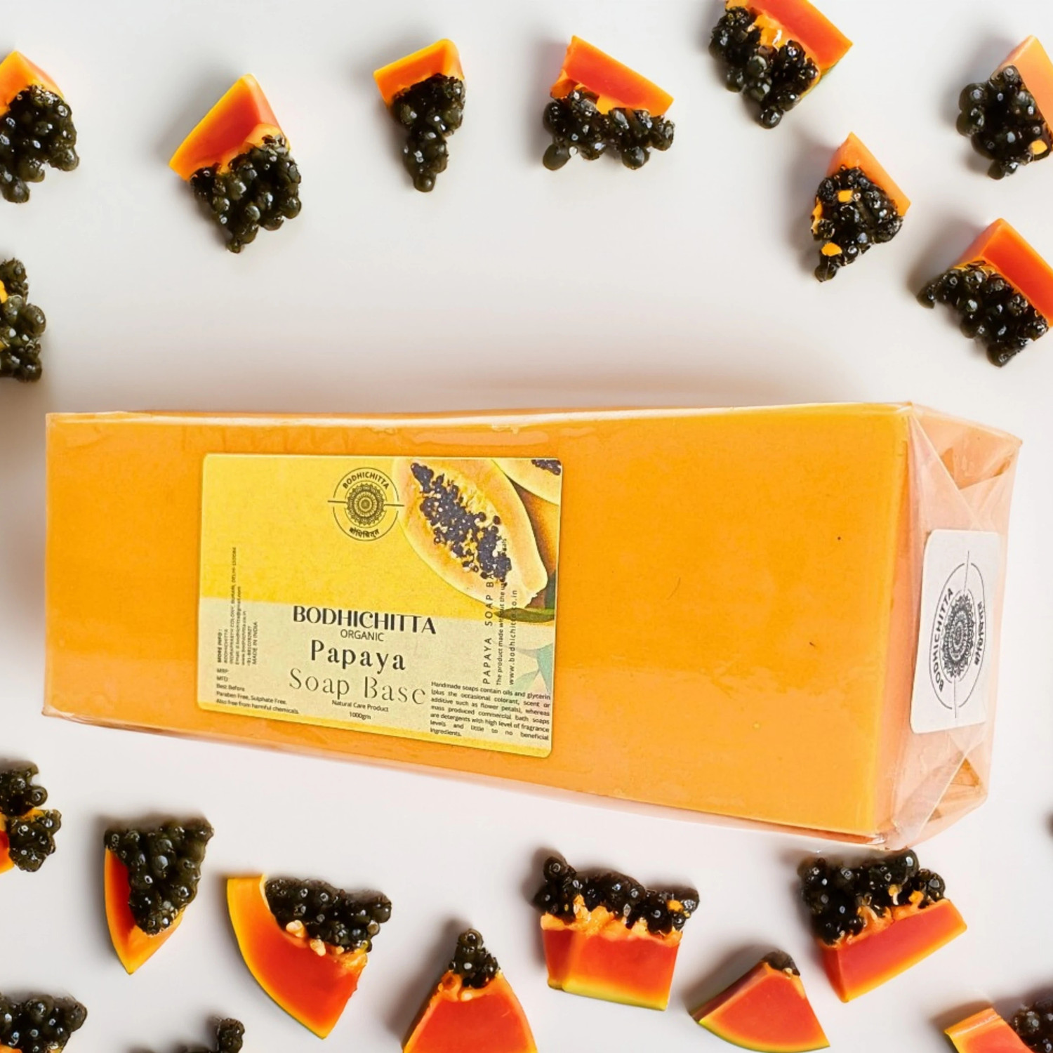 Image of Bodhichitta Papaya Soap Base Melt & Pour 100% Pure & Natural Pack of 1kg