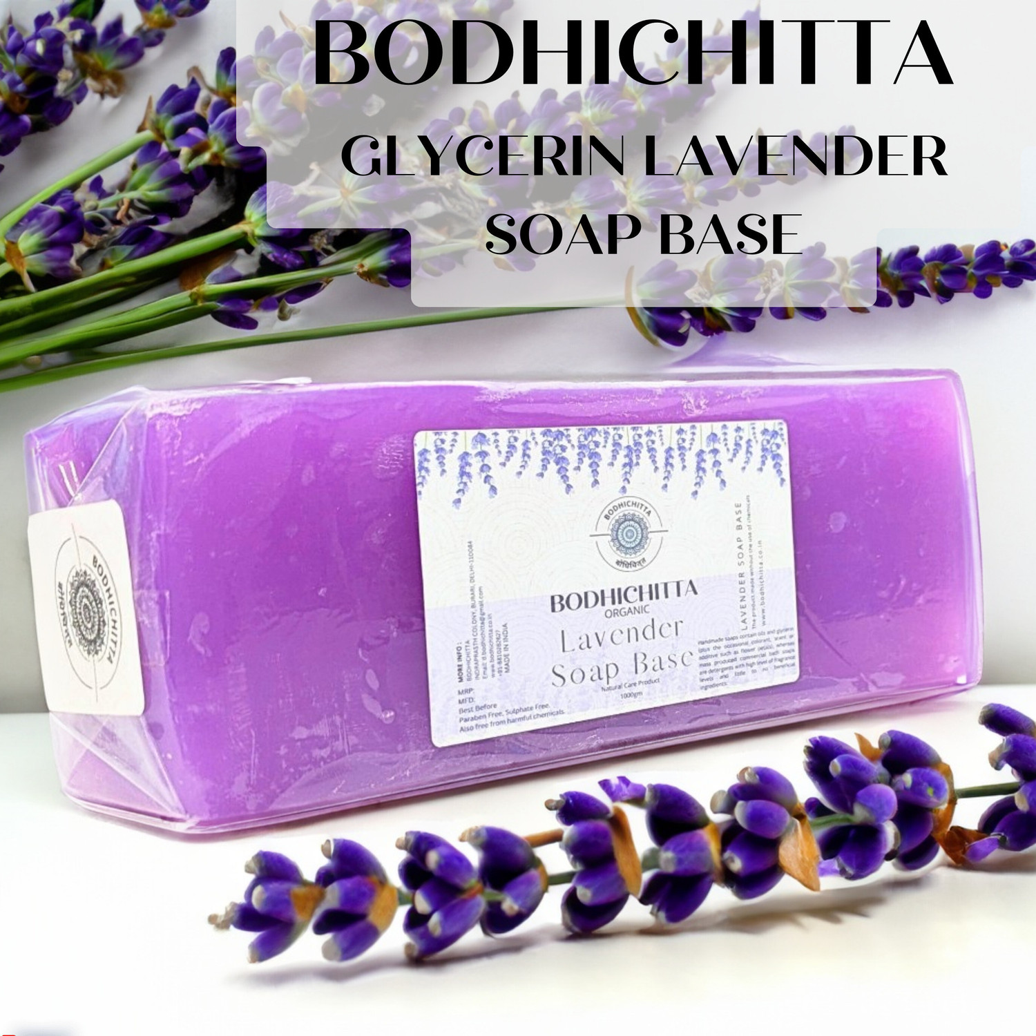 Image of Bodhichitta Lavender Glycerin Soap Base Melt & Pour 100% Pure & Natural Pack of 1kg