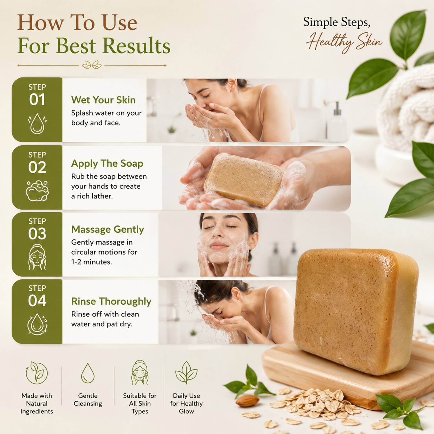 Freshila Natural Sandalwood Handmade Soap (Pack of 2) - Image 3