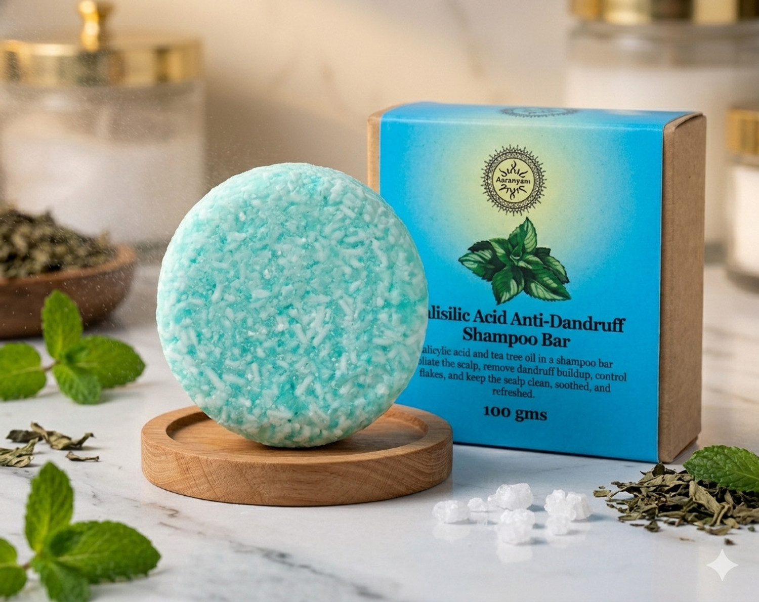 Image of Aaranyam Anti Dandruff Shampoo bar Rosemarry & Tea tree essential oils - 100g