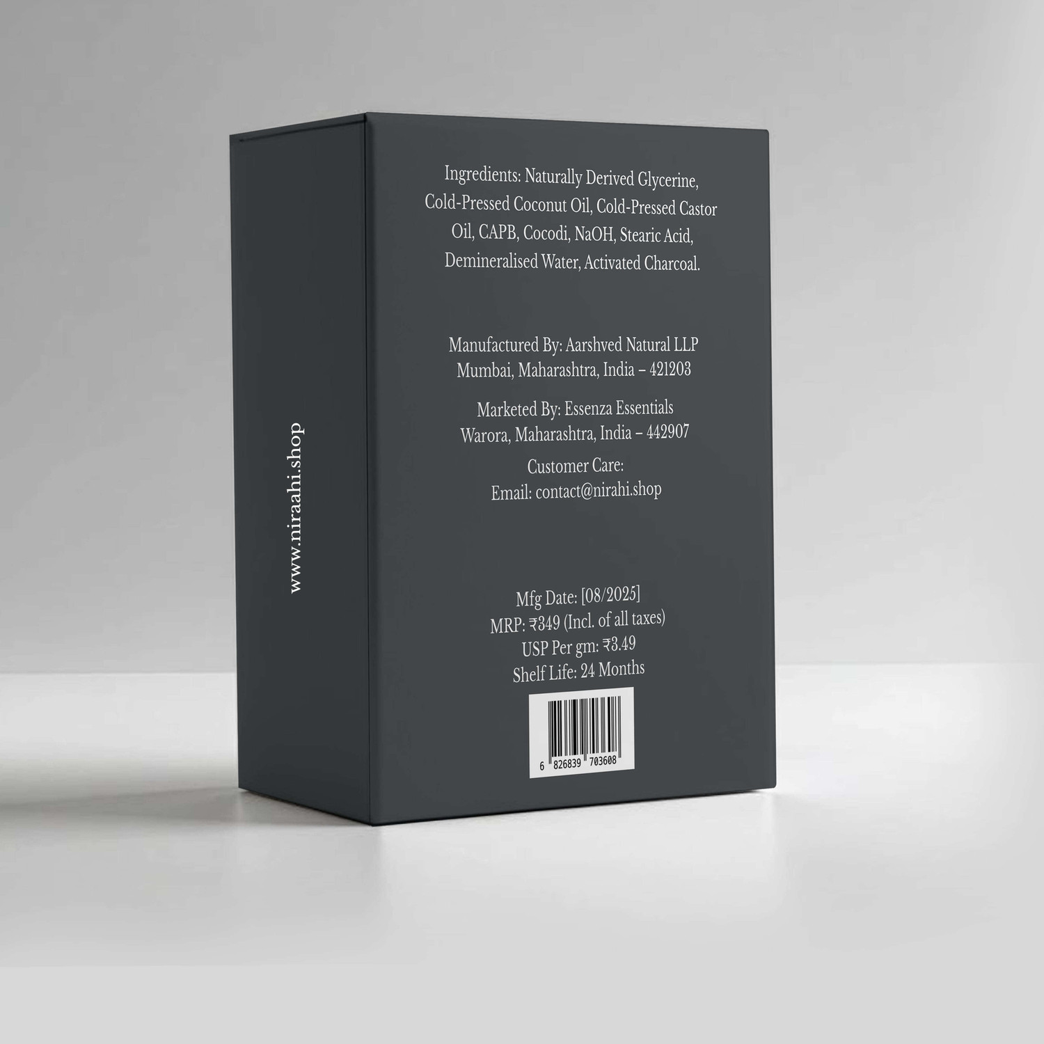 Image of Niraahi Charcoal Soap | Powered by Activated Bamboo Charcoal