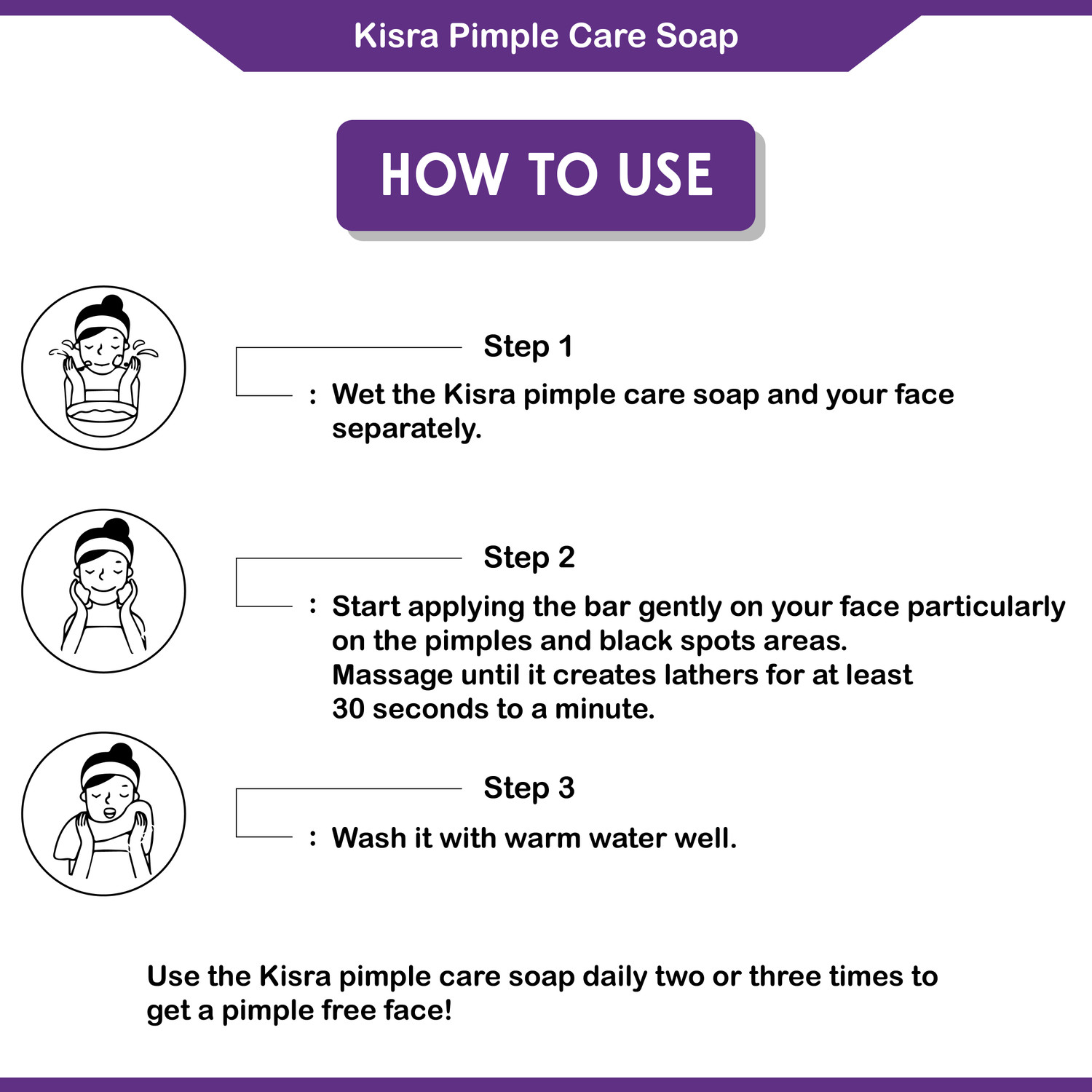 Image of KISRA Pimple Care Soap for Acne, Sun Tan, Blemishes, Fine Line, Darkspots |Men, Women