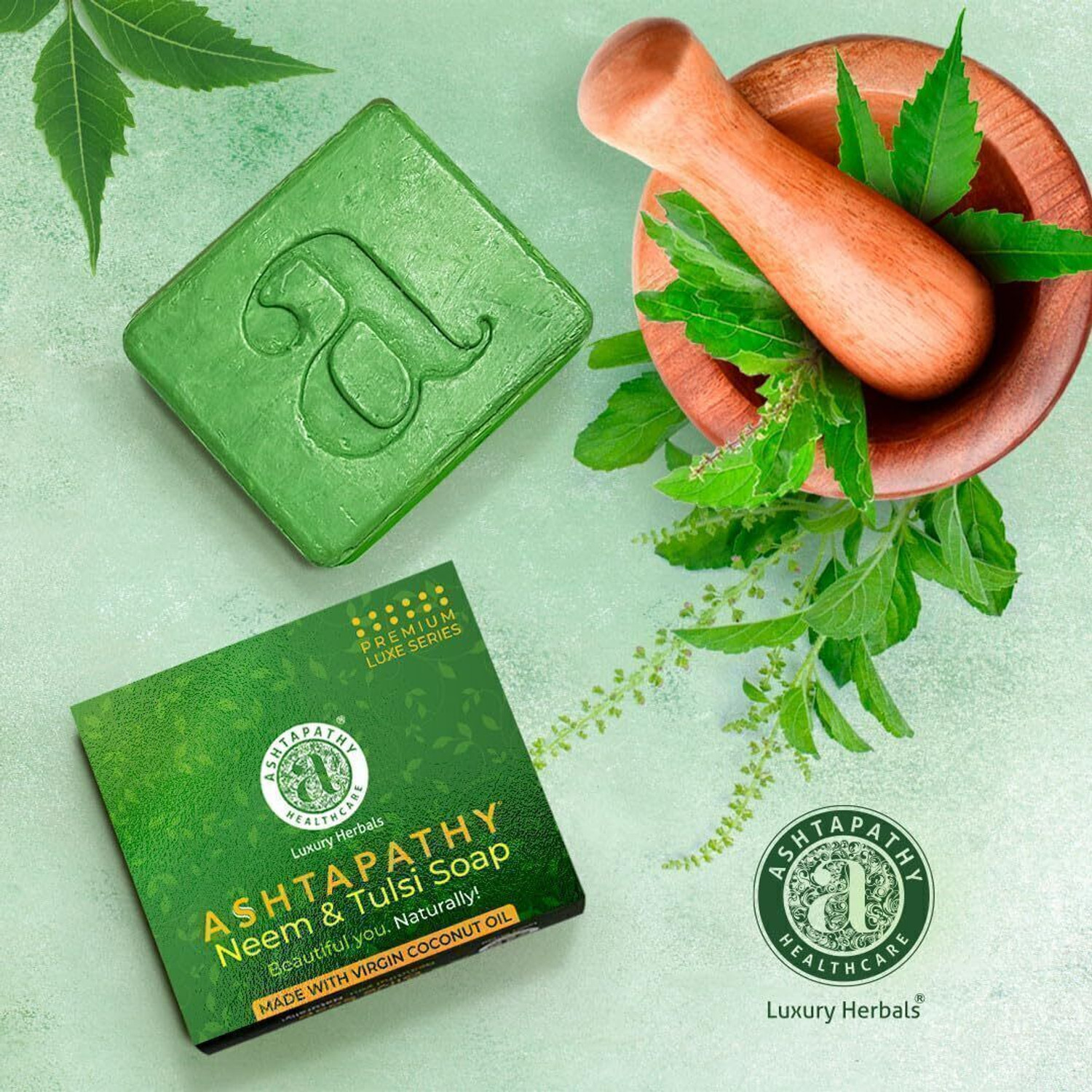 Image of Ashtapathy Neem & Tulasi Soap Pack of 3
