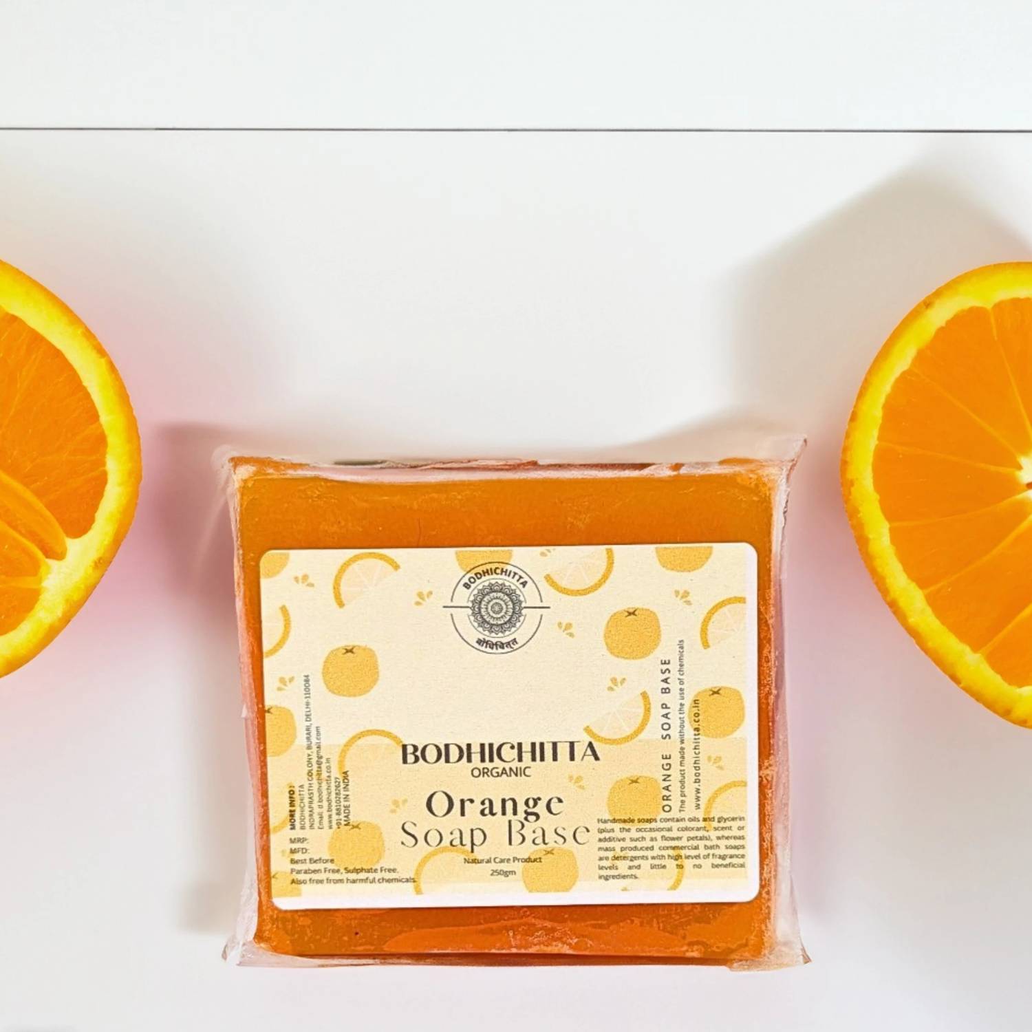 Bodhichitta Orange Glycerin Soap Base Melt & Pour 100% Pure & Natural 250g