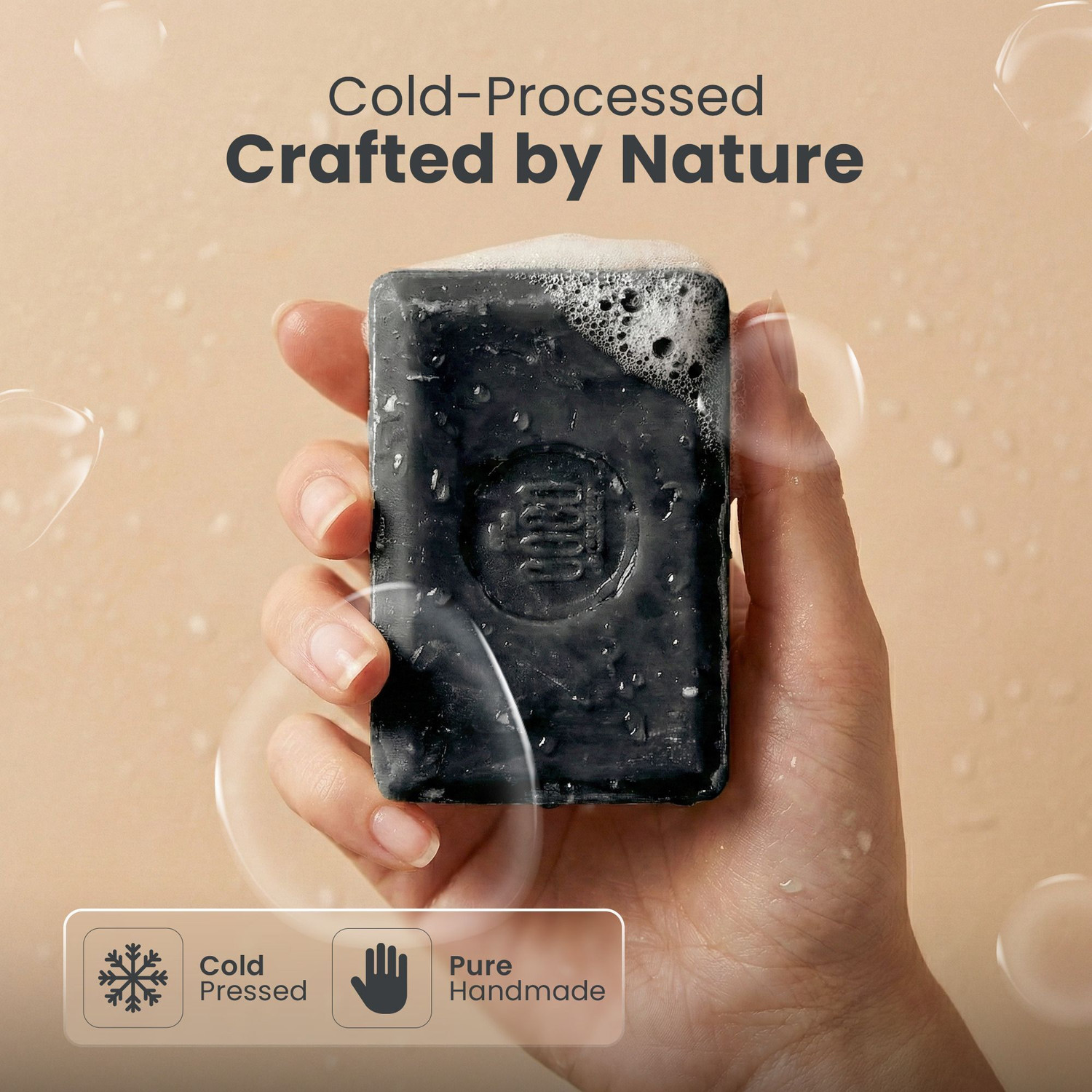 Image of THE COCO FACTORY Activated Charcoal Handmade Soap | Natural Detox Bar for Acne & Oily Skin