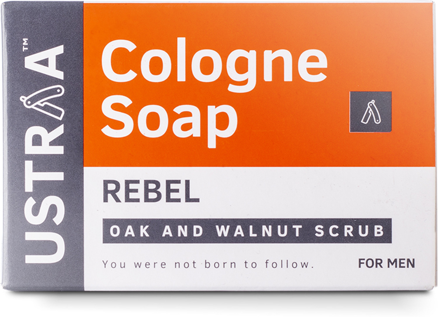 Image of USTRAA Rebel Cologne Soap with Oak & Walnut Scrub, For Deep Cleaning & Mild Exfoliation