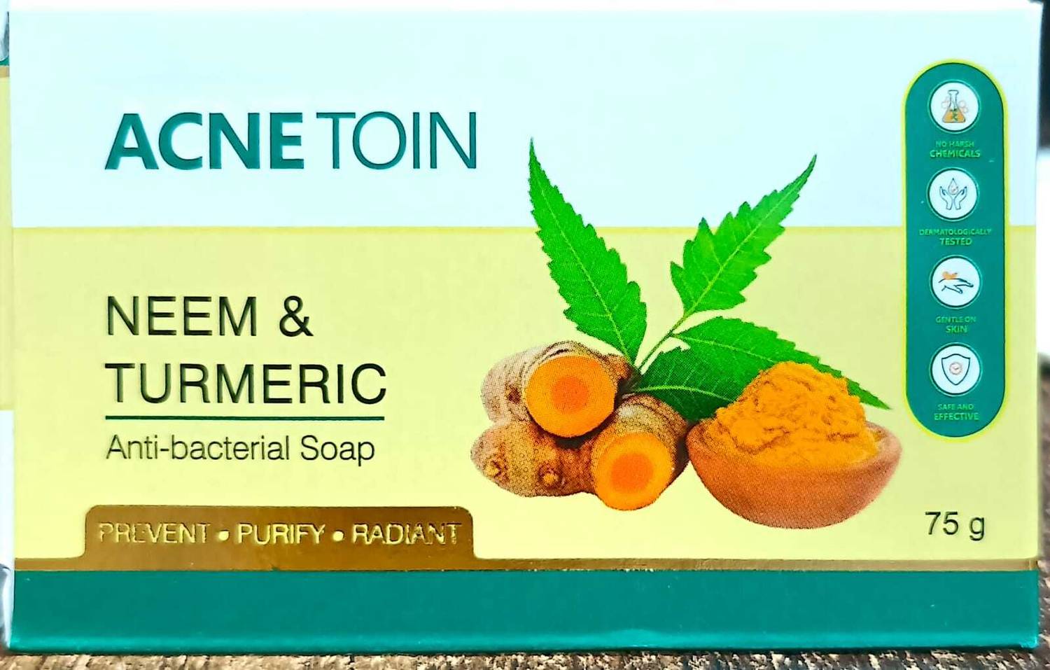 ACNETOIN NEEM & TURMERIC ANTI-BACTERIAL SOAP (PACK OF 5)