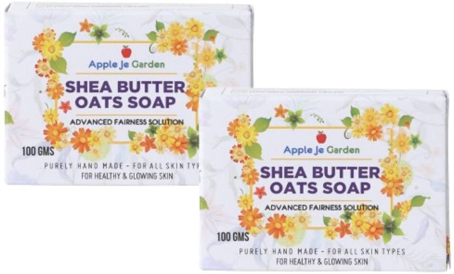 APPLE JE GARDEN Shea Butter Oats Soap 100g Pack of 2 | Fairness soap | All Skin