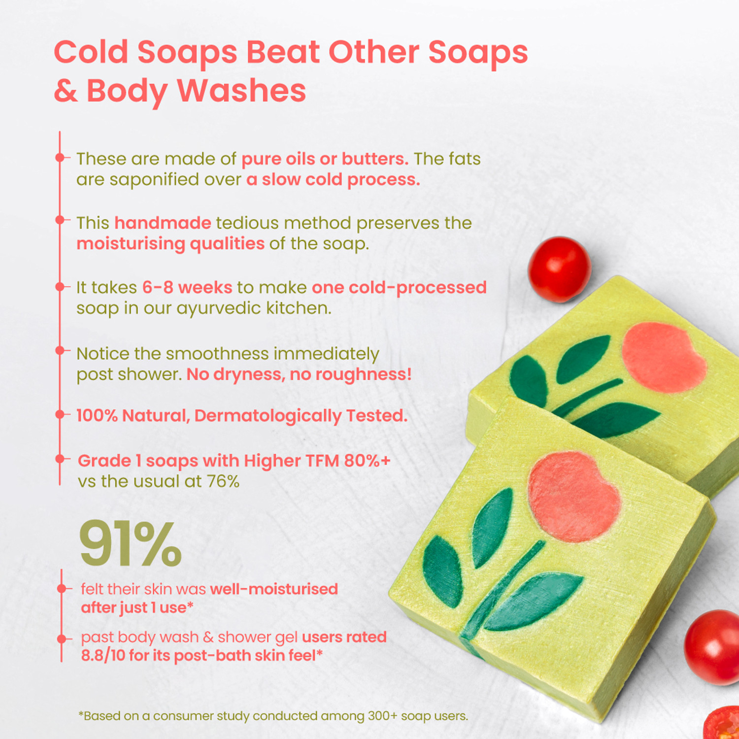 Image of Nat Habit Tomato Basil Tan Removal Soap for Glowing Skin Cold Pressed Bath Soap