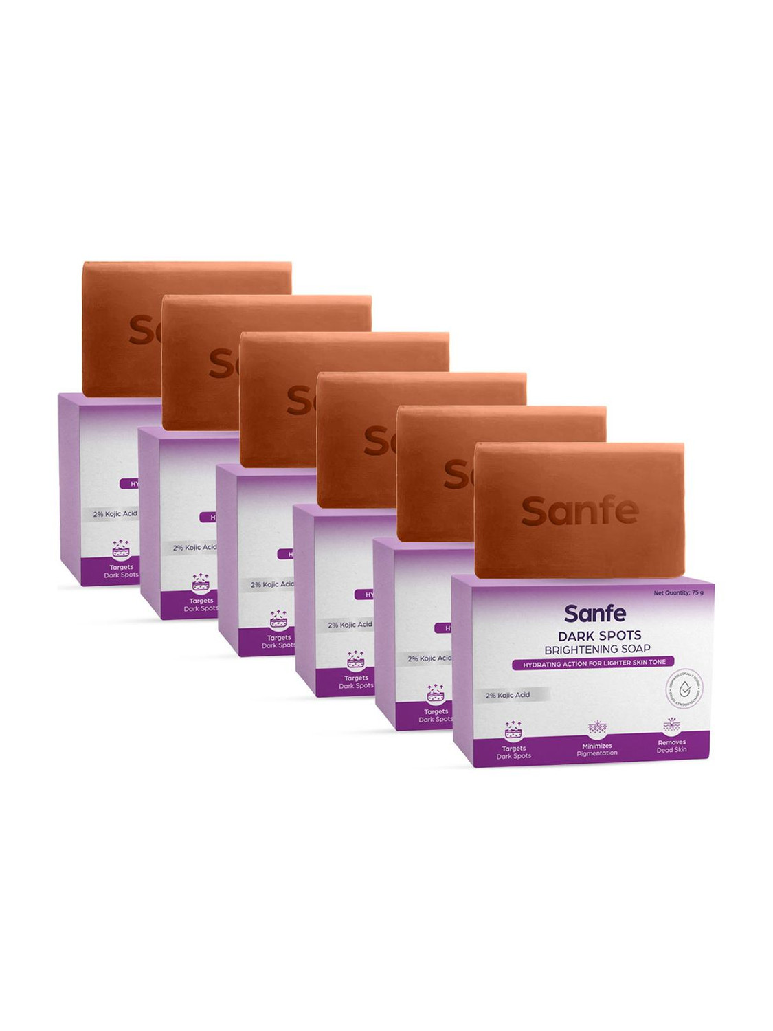 Image of Sanfe Kojic Acid Soap for Brightening Skin | Face & Body De Tan Soap |