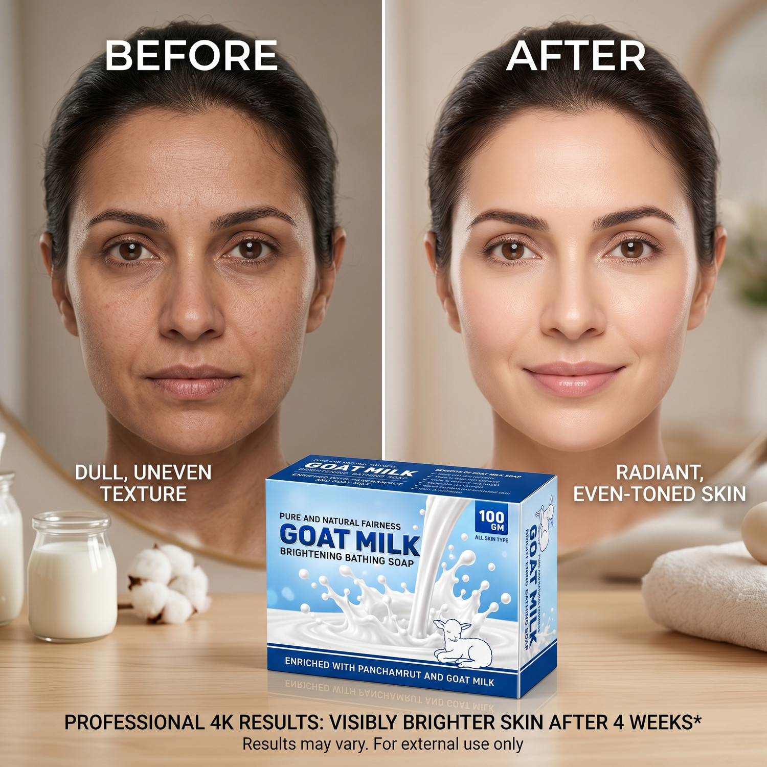 Image of MDJ Goat Milk Fairness And Bathing Bar Enriched With Panchamrut And Natural Extracts