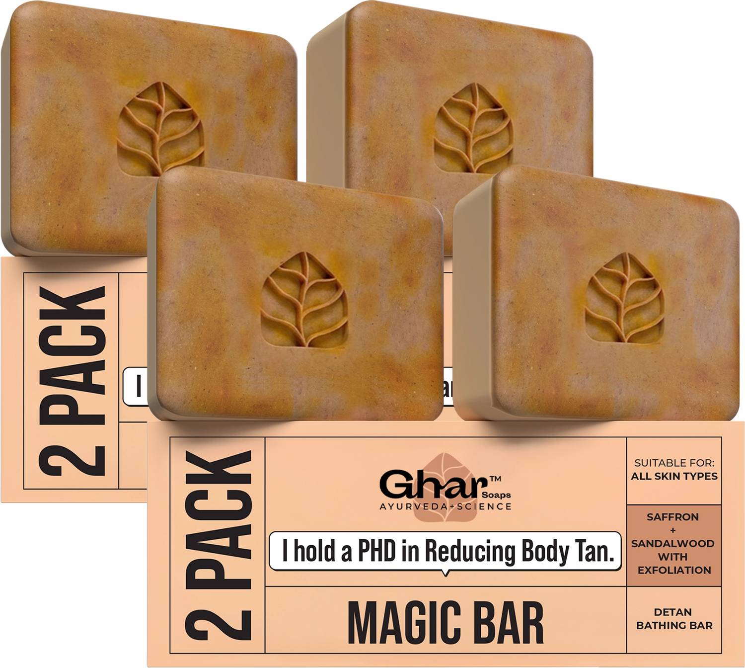 Ghar Sandal Wood And Saffron Soap for DeTan - Image 1