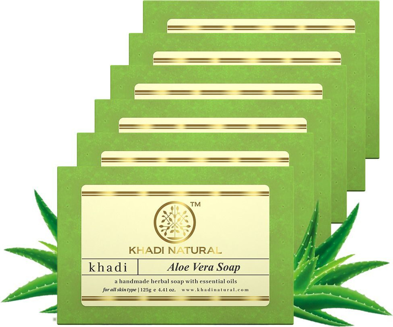 Image of KHADI NATURAL Aloe Vera Soap for Smooth Hydrated Skin