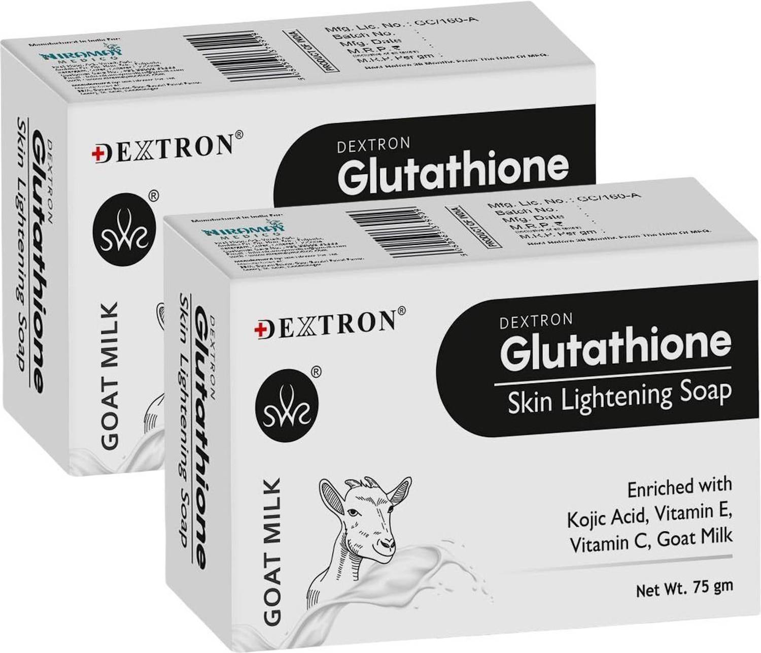 DEXTRON Glutathione Goat Milk Soap – Skin Brightening Bathing Bar | 75g x 2 - Price in India, Buy DEXTRON Glutathione Goat Milk Soap – Skin Brightening Bathing Bar