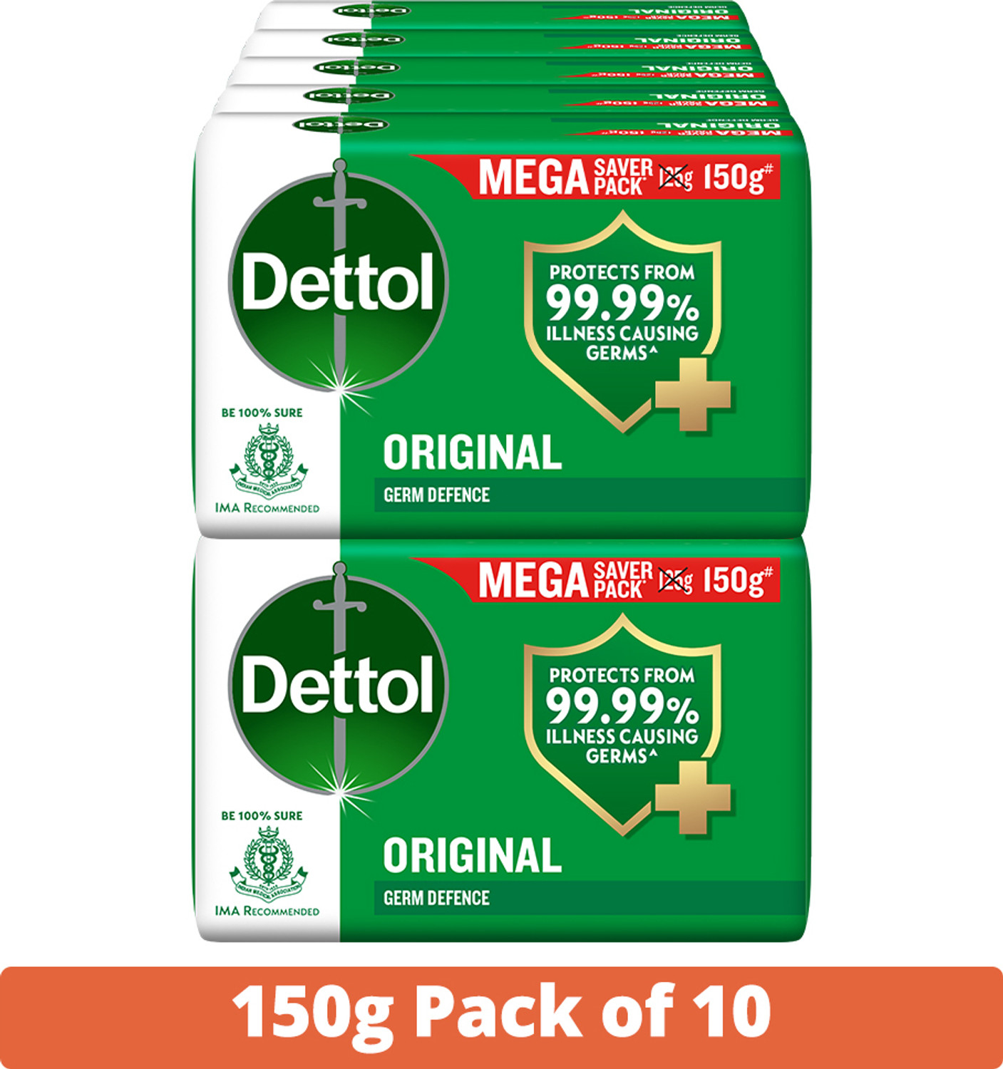 Image of Dettol Original Bathing Soap for Men & Women, for Face, Body & Hands, Combo for Summer