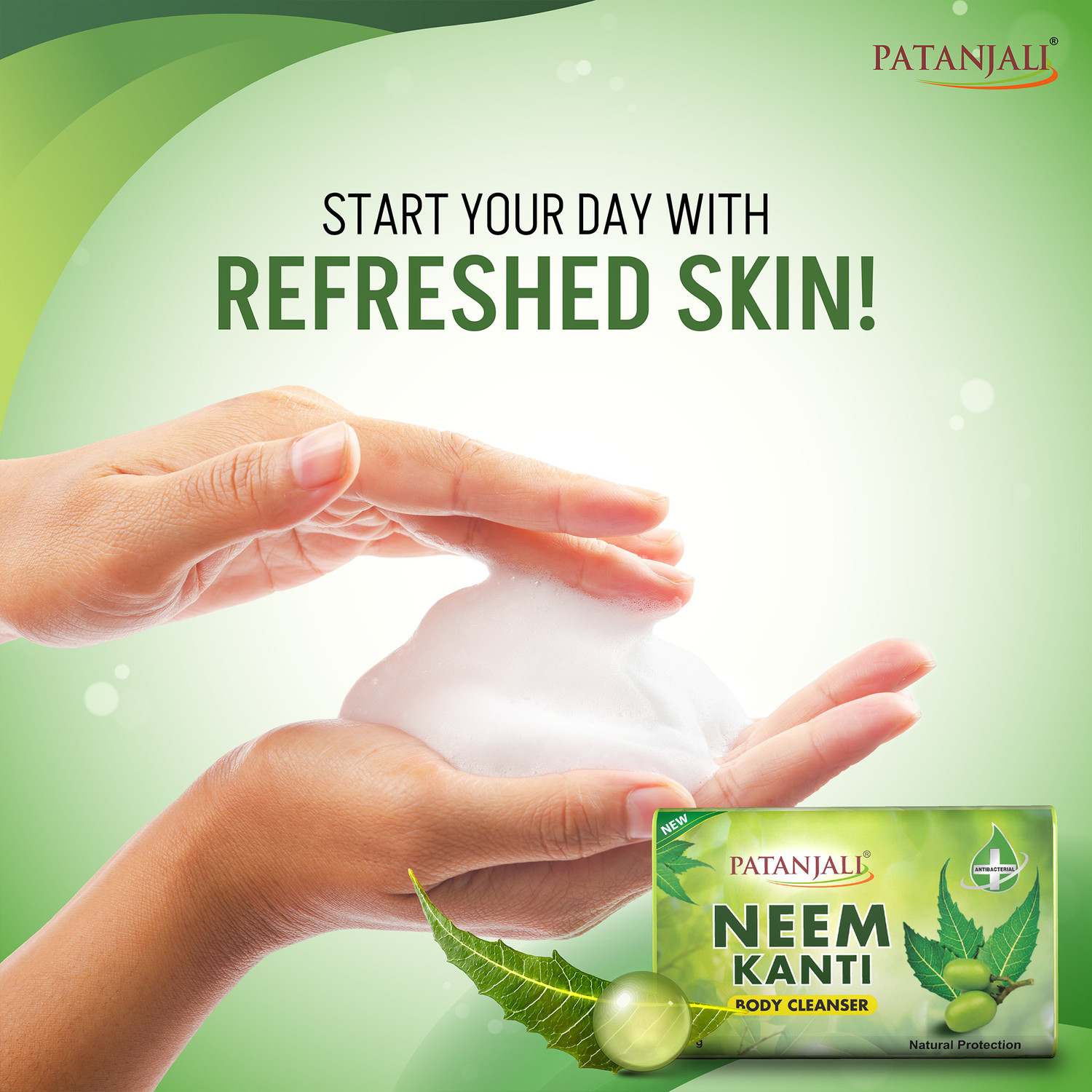 Image of PATANJALI Neem Kanti Body Cleanser for Soft Skin, Removes Dryness