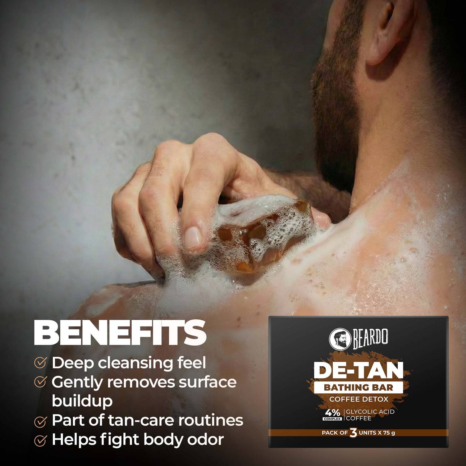 BEARDO De-Tan Soap for Men 75g - Image 3