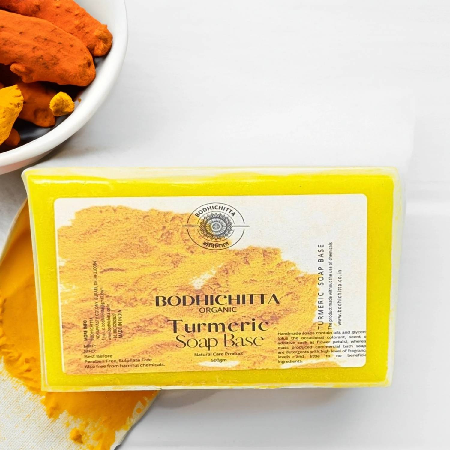Bodhichitta Haldi / Turmeric Soap Base Melt & Pour 100% Pure & Natural Soap Base 500gm