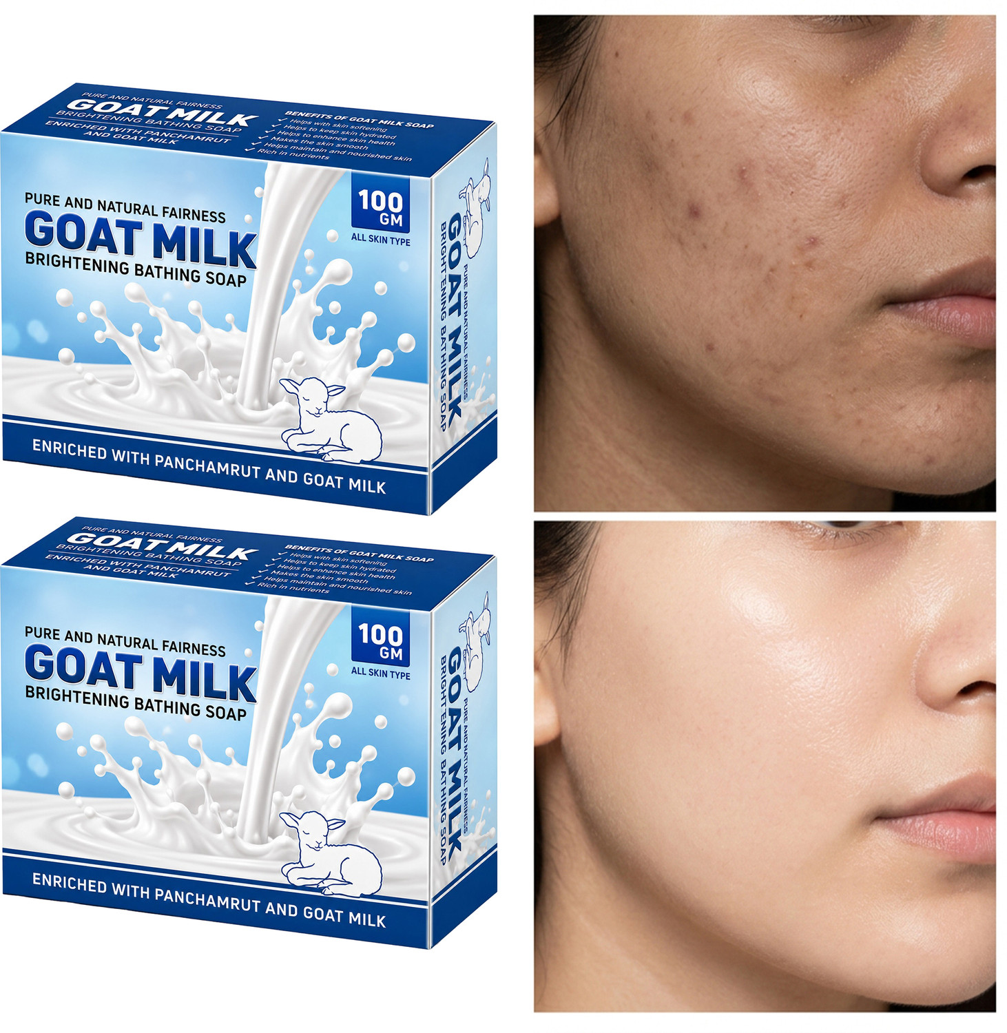 Image of MDJ Goat Milk Fairness And Bathing Bar Enriched With Panchamrut And Natural Extracts