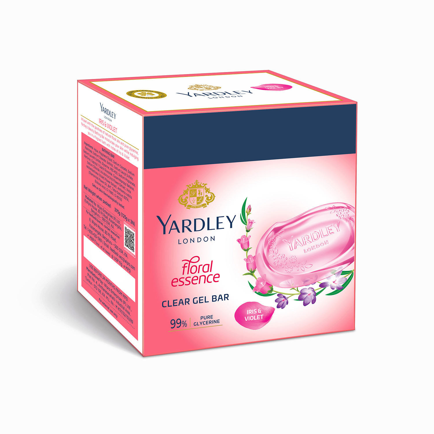 Image of Yardley London Clear Gel Bar and Violet with 99% Pure Glycerin and Natural Floral Oils