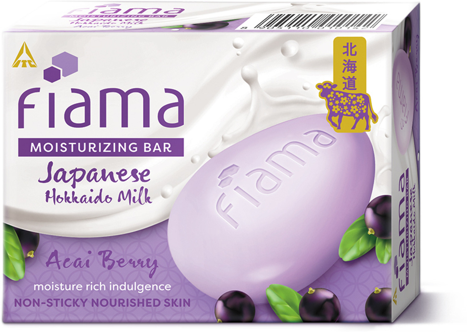 Image of FIAMA Barrier Strengthening Moisturizing Soap Bar Japanese Hokkaido Milk & Acai Berry
