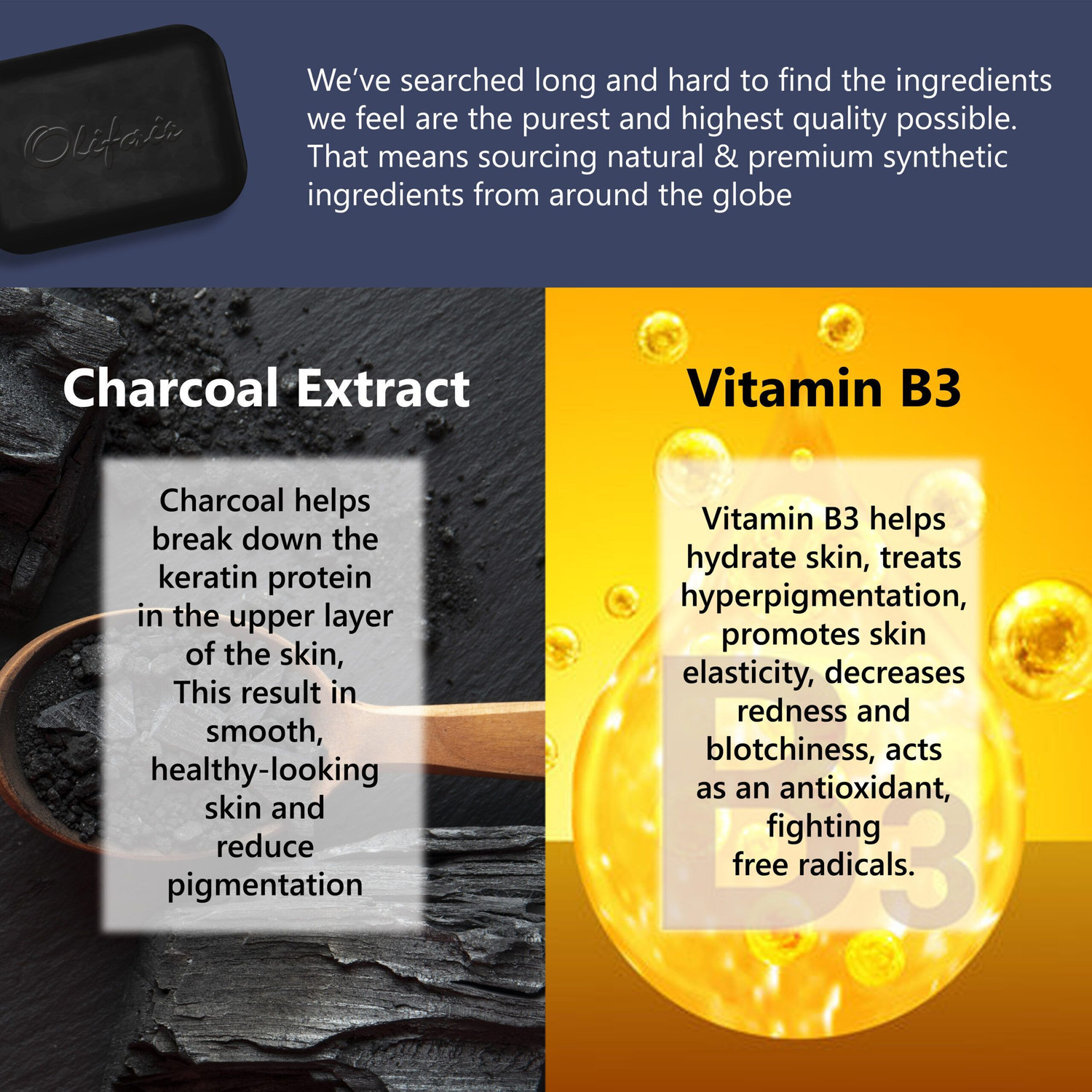Image of Olifair Charcoal Whitening Soap pack of 1