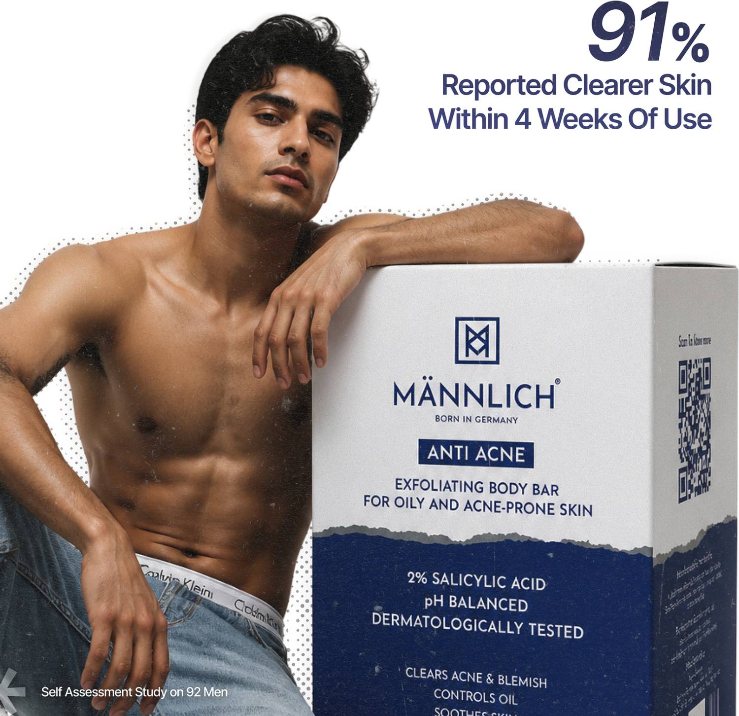 Mannlich Anti Acne Soap with Salicylic & Lactic Acid - Image 5