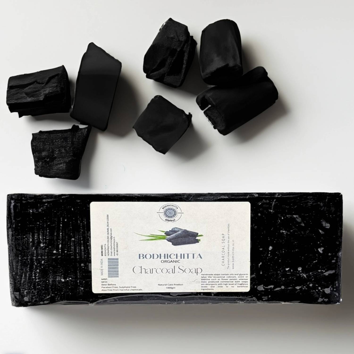 Bodhichitta Charcoal Soap Base Melt & Pour 100% Pure & Natural Pack of 1kg