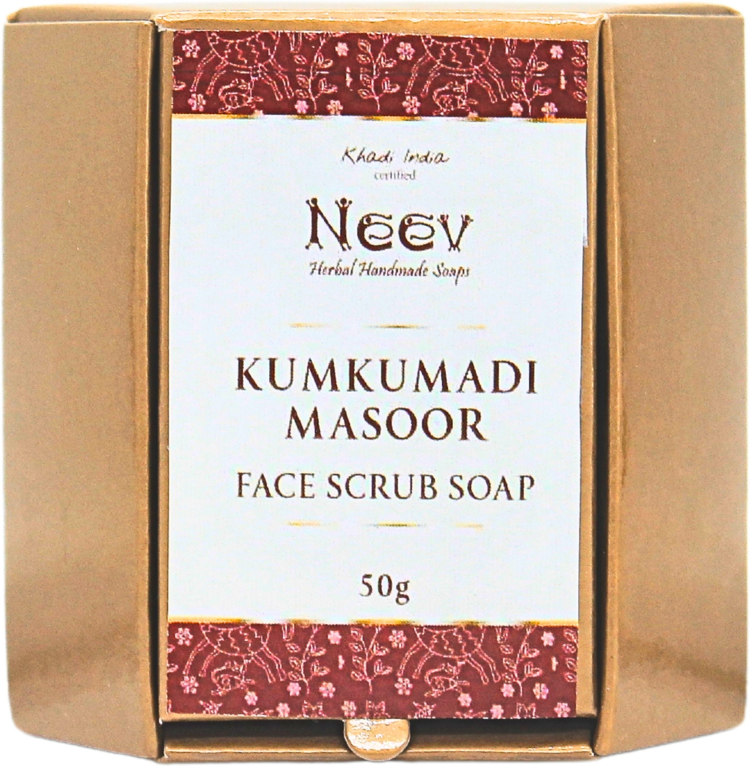 Image of Neev Kumkumadi Masoor Face Scrub Soap ' Removes Tan & Dead Skin 50g