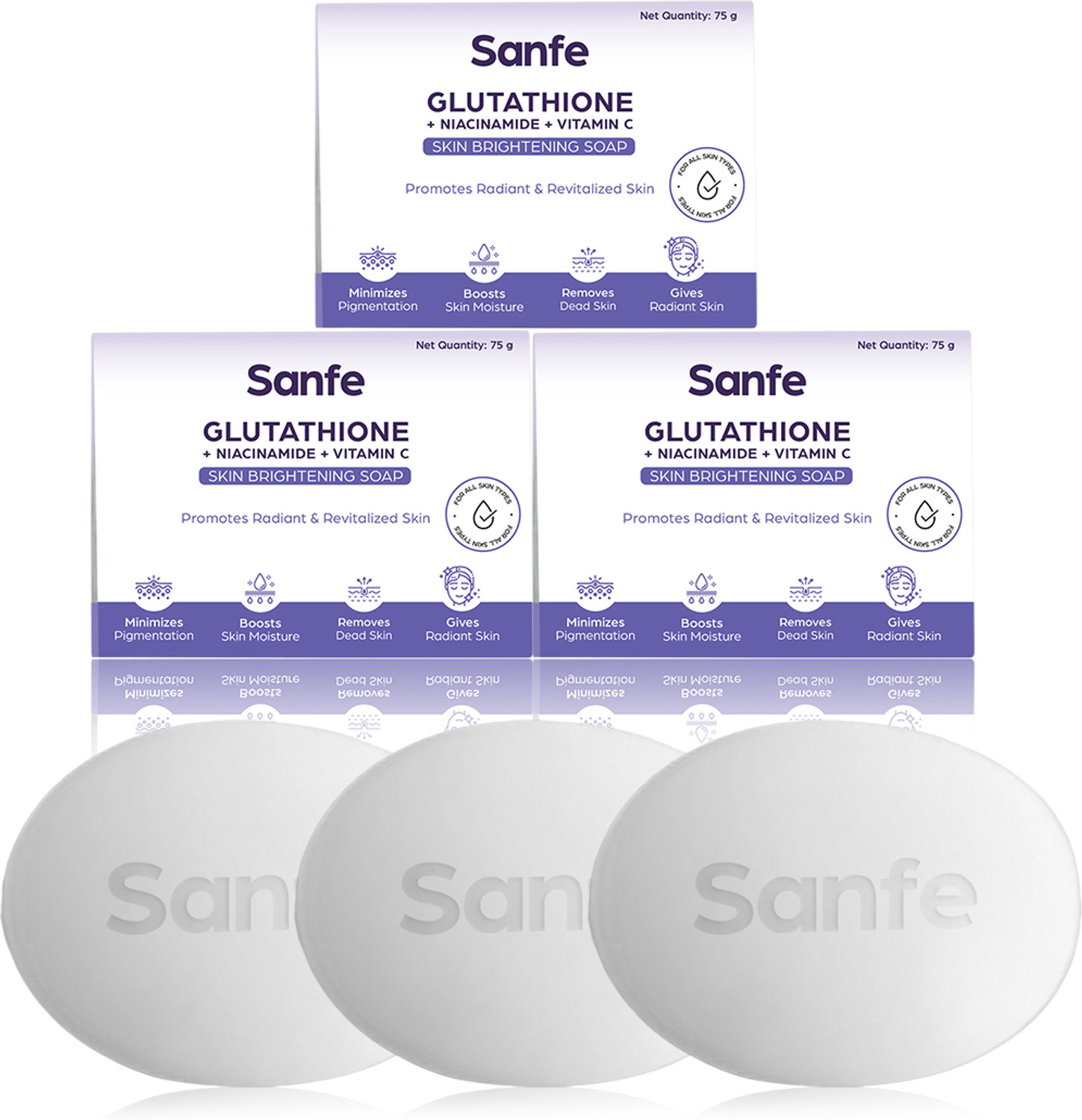 Image of Sanfe Glutathione Niacinamide Vitamin C Brightening Soap