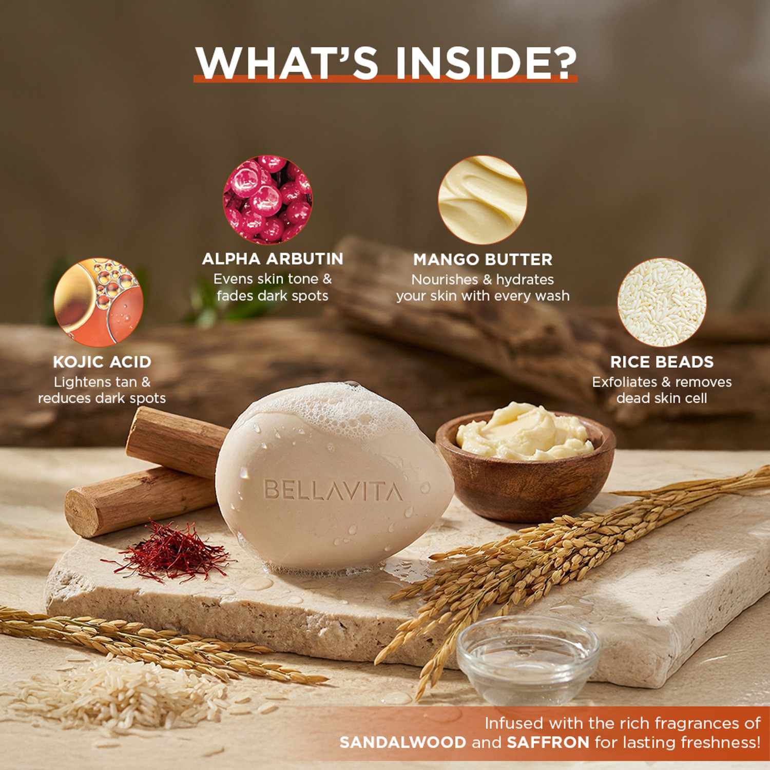 Image of BELLAVITA Bright Wonder | Skin Brightening Soap | Dark Spots & Pigmentation Reduction