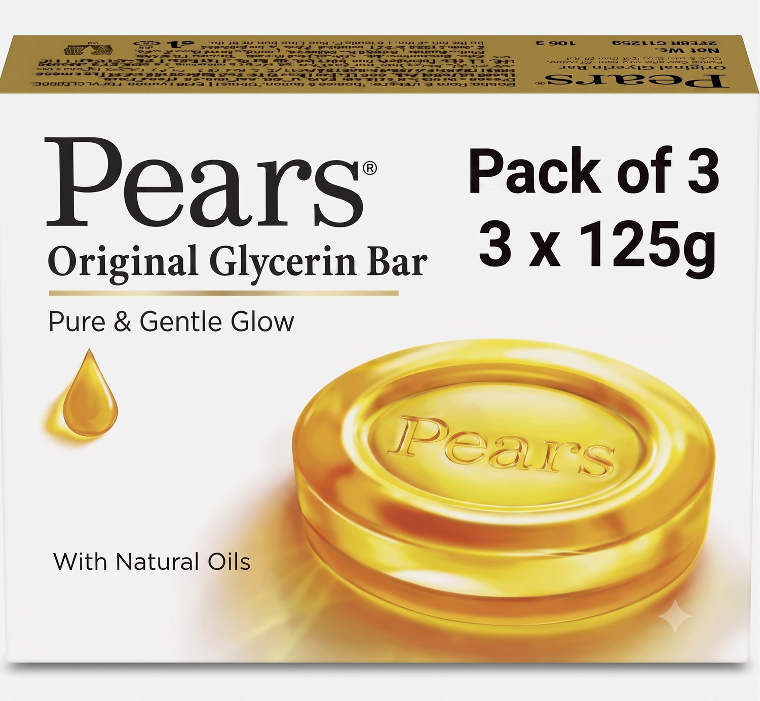 Image of Pears Regular Original Glycerin Soap Bar - Pure & Gentle Glow | With 98% Pure Glycerin