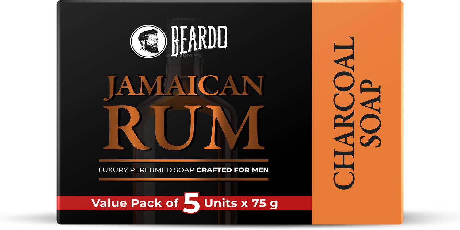 BEARDO Jamaican Rum Perfumed Luxury Soap Crafted for Men, 75g X 5