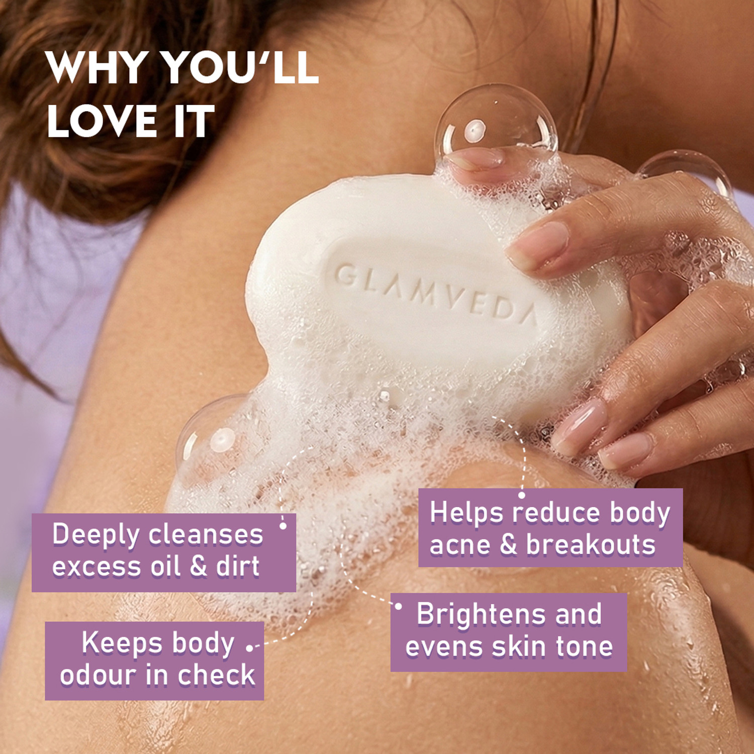 Image of GLAMVEDA Anti Acne Glycolic & Salicylic acid soap|Reduces dark spot and Acne scars