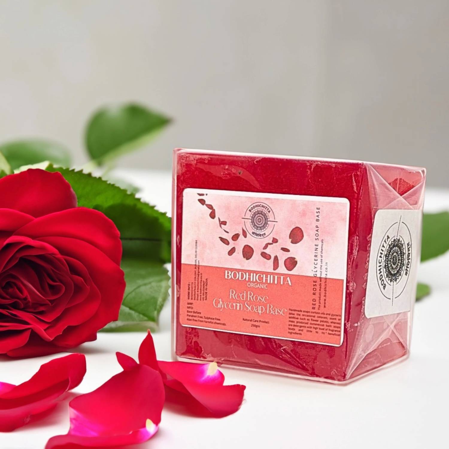 Bodhichitta Red Roses Glycerin Soap Base Melt & Pour 100% Pure & Natural 250g