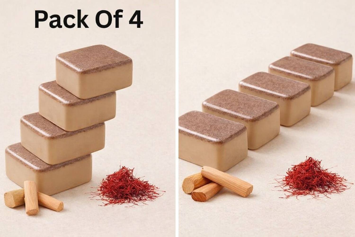 Aenique Saffron & Sandalwood Soap Pack of 4