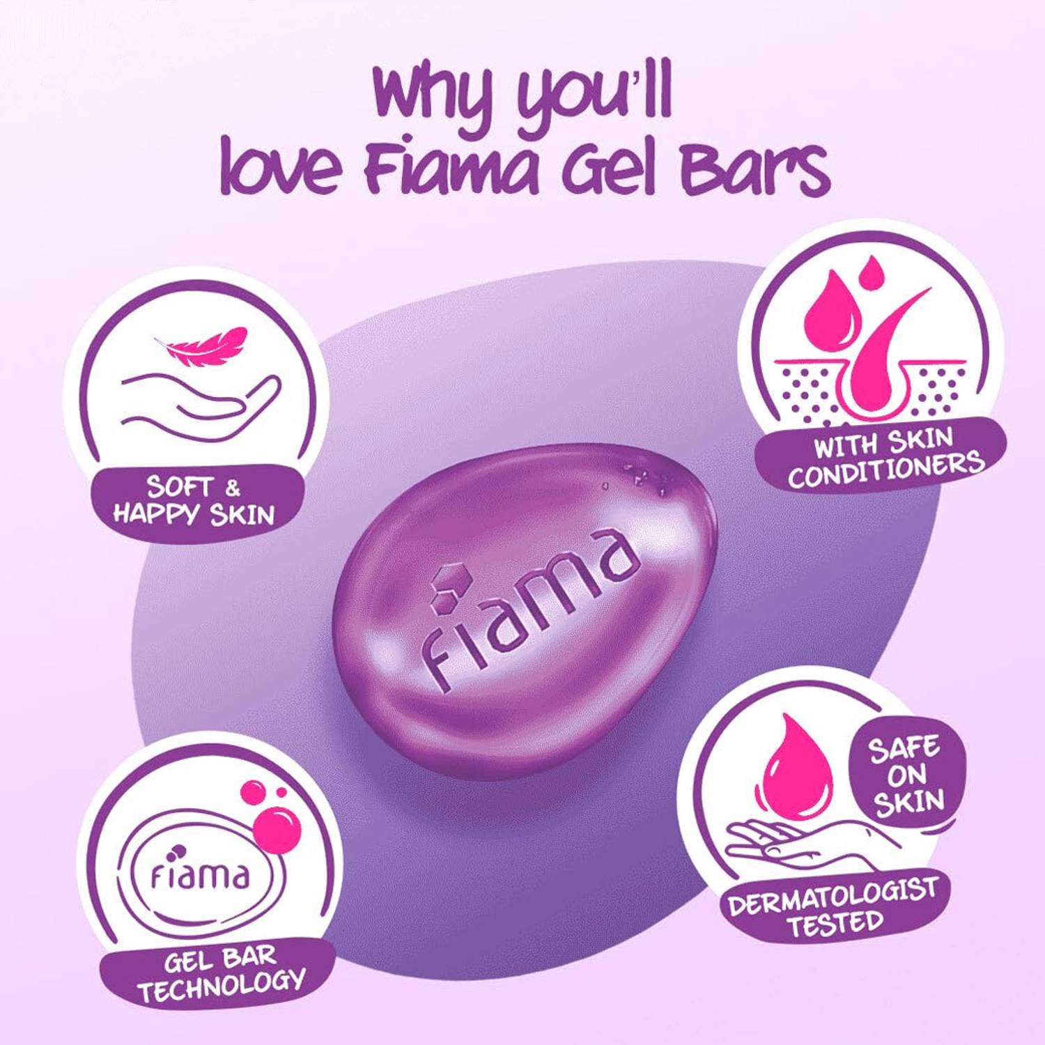 FIAMA Blackcurrant & Bearberry Gel Bar 150g - Image 3