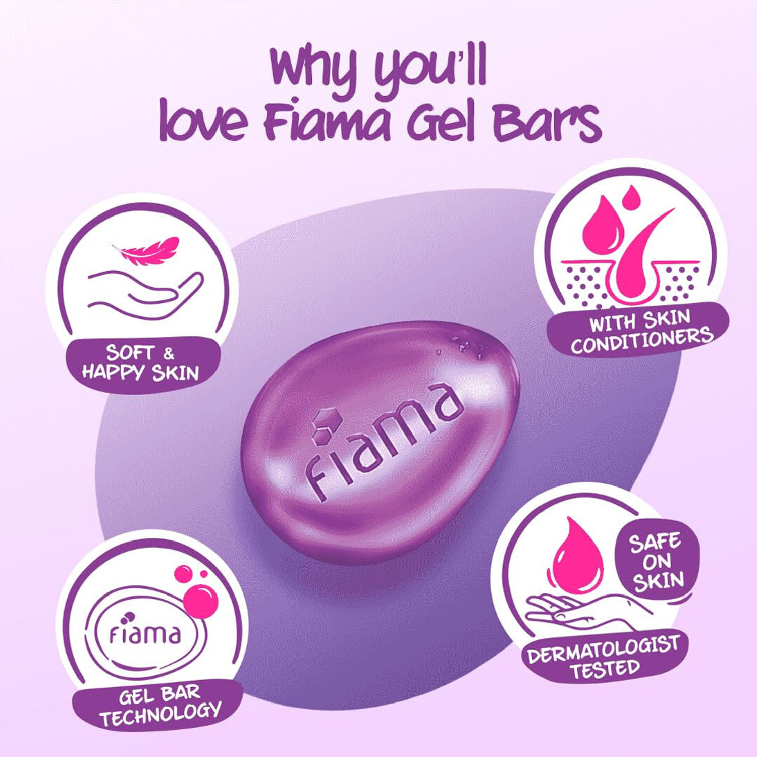 Image of FIAMA Gel Bathing Bar Grand Celebration Pack with 12 Unique Gel Bars, Moisturized Skin