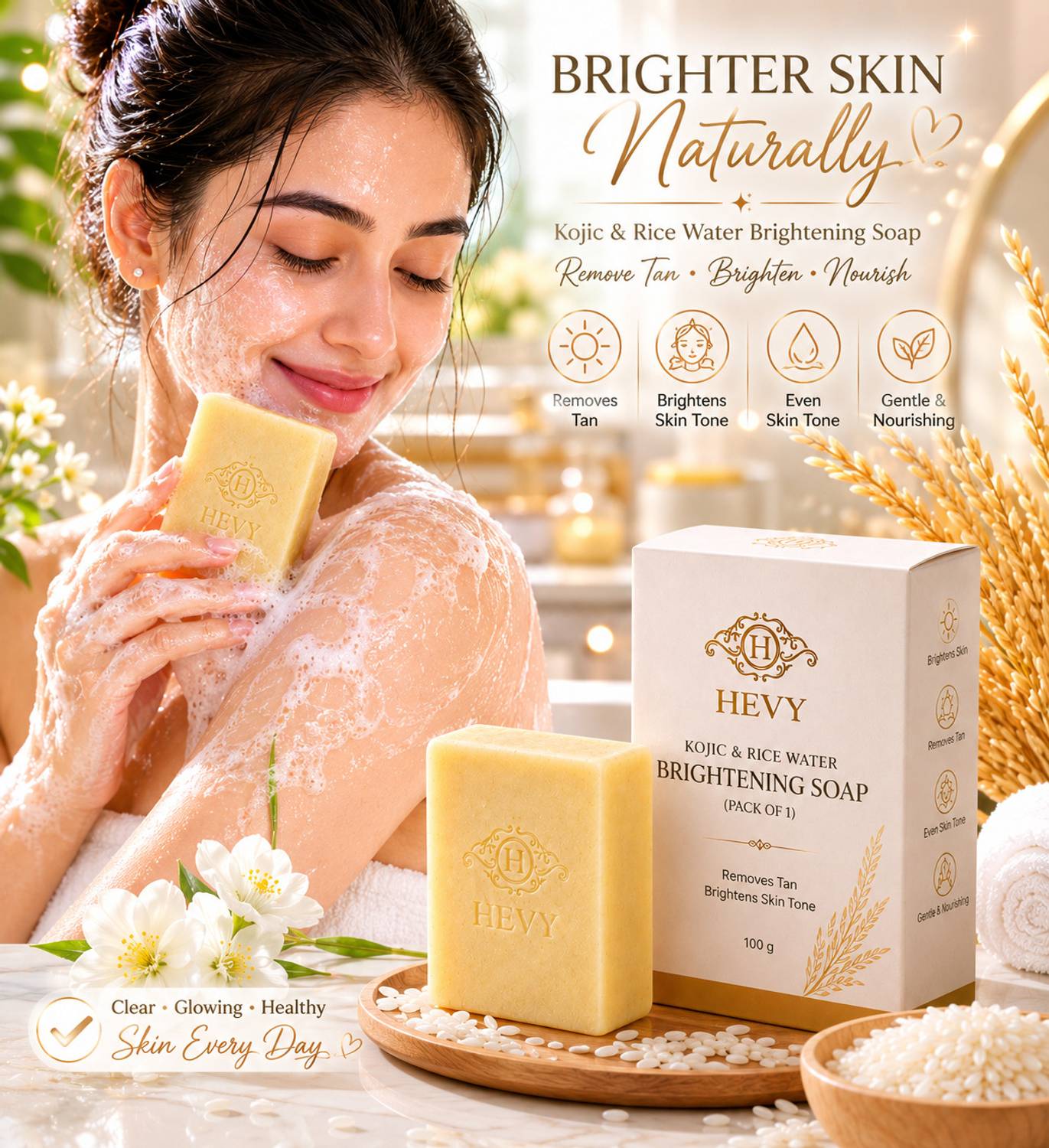 Hevy skin brightening luxury soap pack of 1