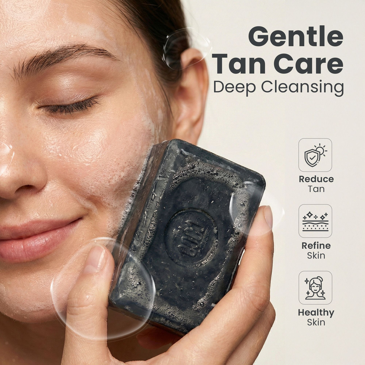 Image of THE COCO FACTORY Activated Charcoal Handmade Soap | Natural Detox Bar for Acne & Oily Skin