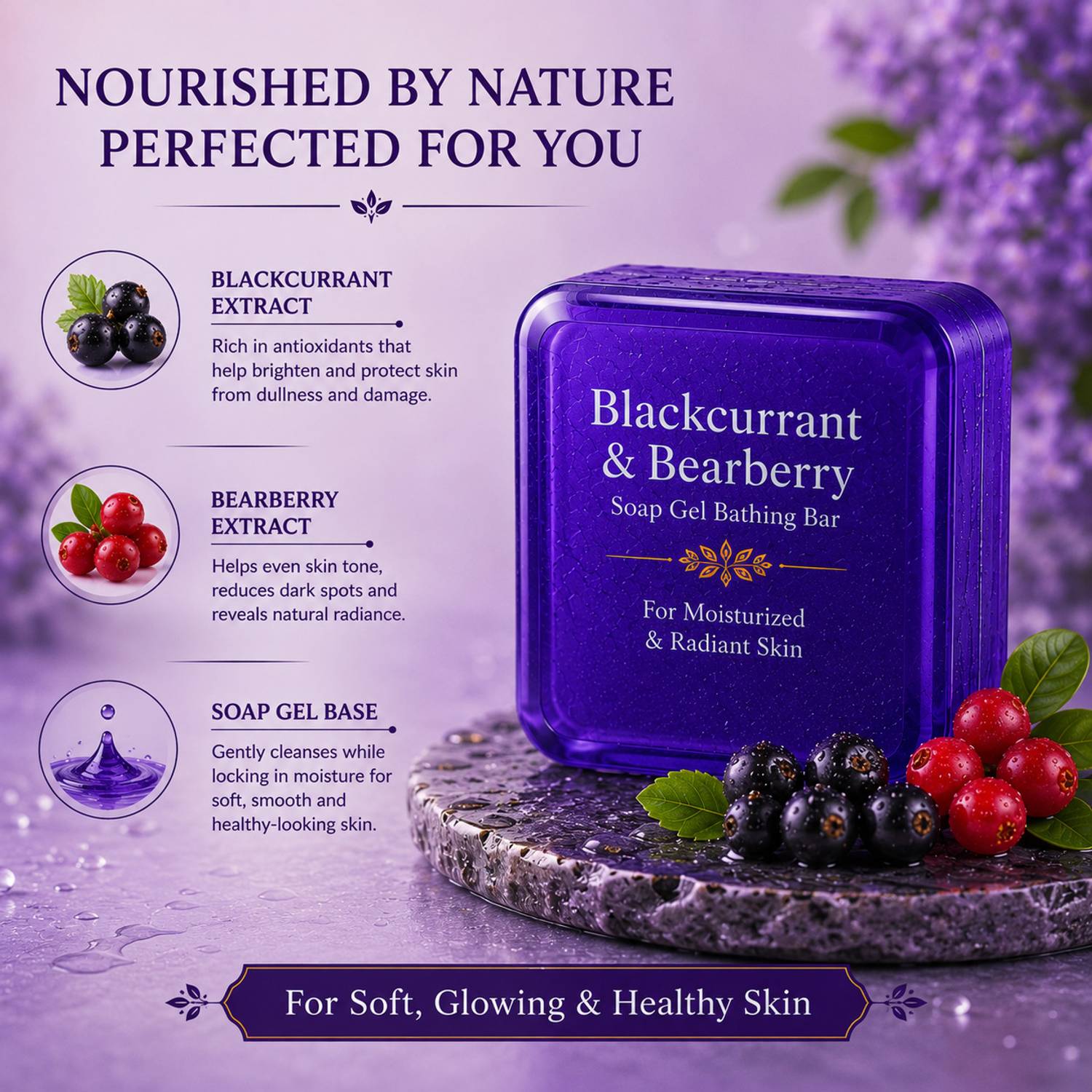 dr.kyle Blackcurrant Bearberry Soap Gel Bathing Bar - Image 3